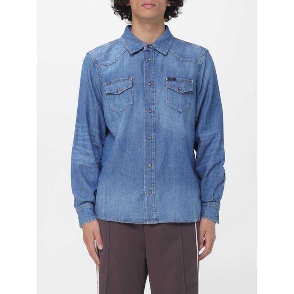 7 For All Mankind Shirt Men Blue